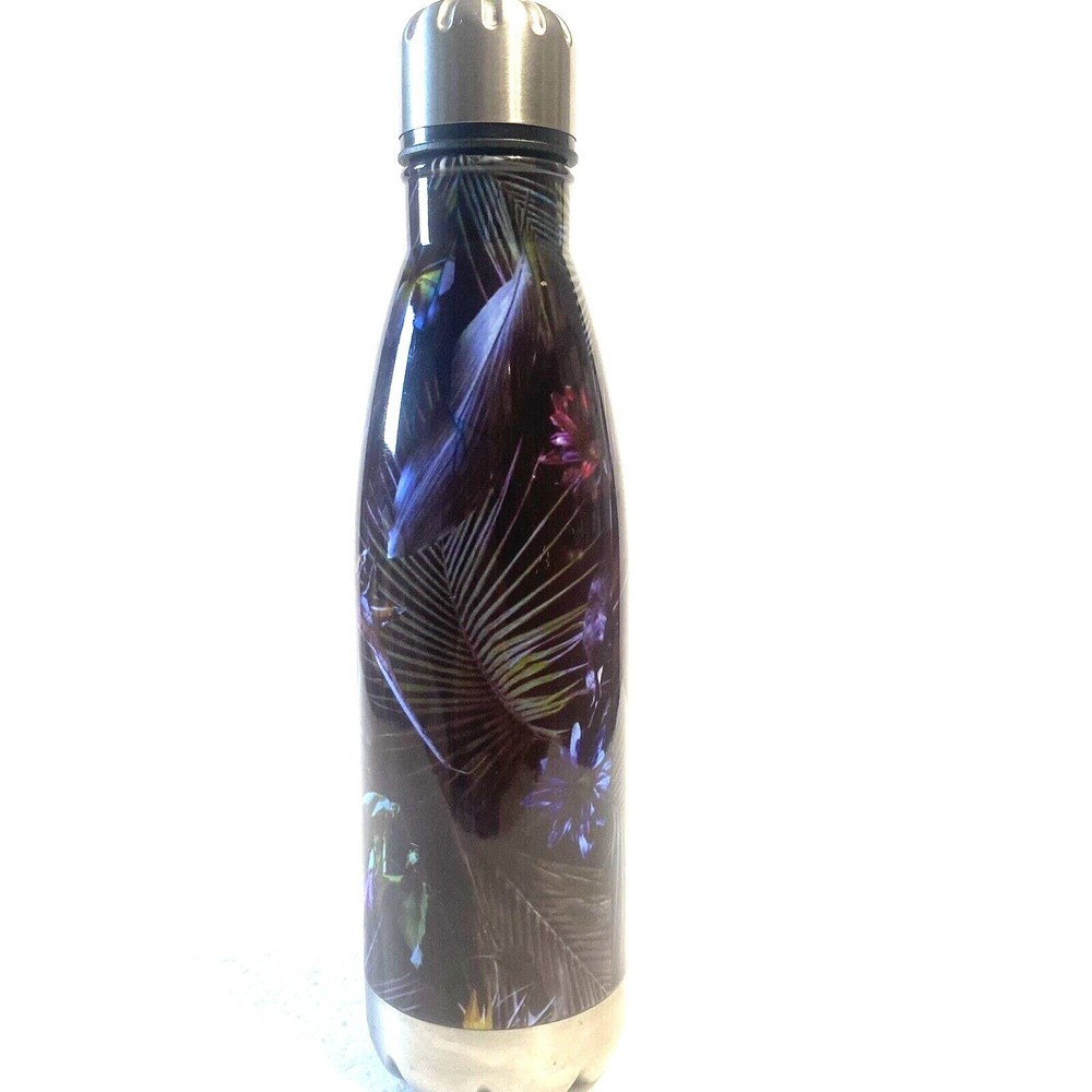 Vans Off The Wall Stainless Steel 17 oz Insulated Water Bottle - Purple Floral - Picture 2 of 8